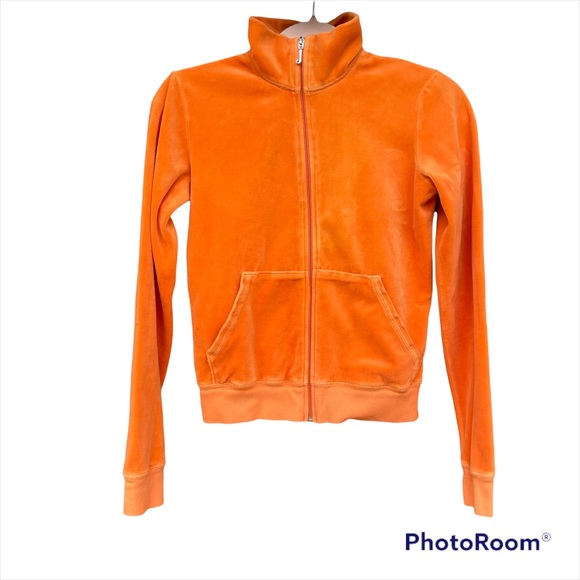 Juicy Couture Jackets & Blazers - Bright Orange Vintage Juicy Couture Velour Track Suit Jacket